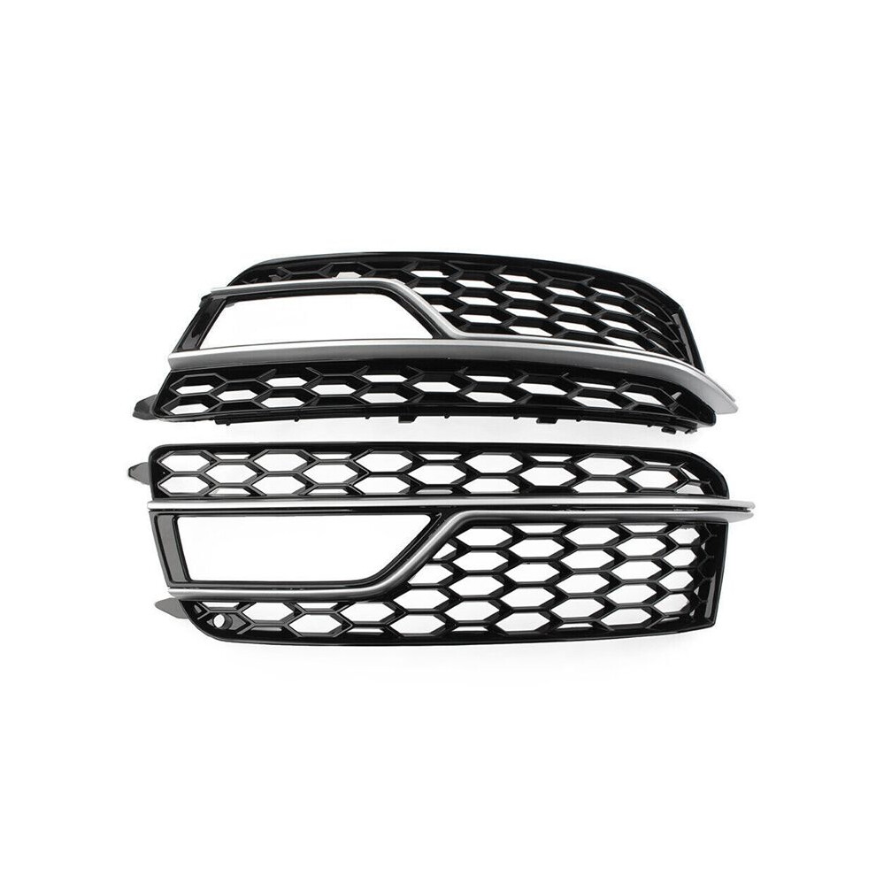 Chrome Car Front Bumper Mesh Fog Cover Honeycomb Grill Grille Cover For S5 A5 S-Lines 2013-2016 Light 4711174223558