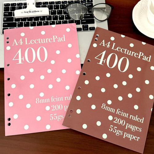 Mobile Friendly A4 Notebook Colorful Dot and Lined Pages-Red 2