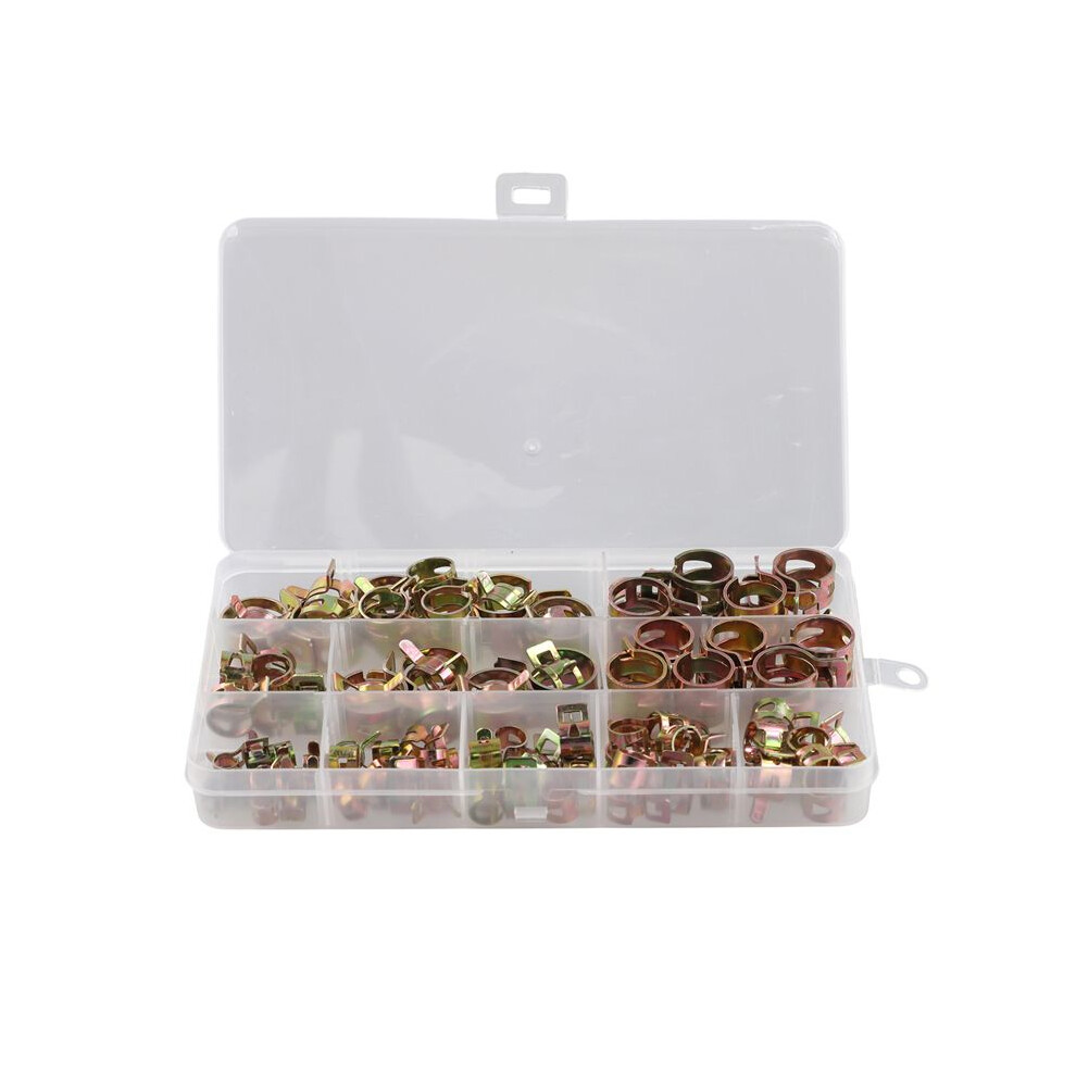 100Pcs Car Truck Spring Clips Fuel Oil Water Hose Clip Pipe Tube Clamp Fastener Assortment Kit 6-17Mm 6031370477110