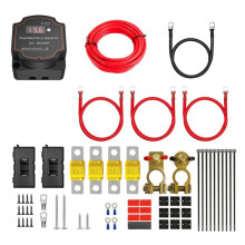 Spannungsempfindliches Split-Charge-Relais-Set 12 V 140 A für Wohnmobile, Autos, Wohnmobile, Yachten, Dampfer, 2 Batteriebank-Isolator 5 Meter