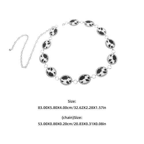 Vintage Taillenkette Damen Mit Kuhmuster, Metall 1