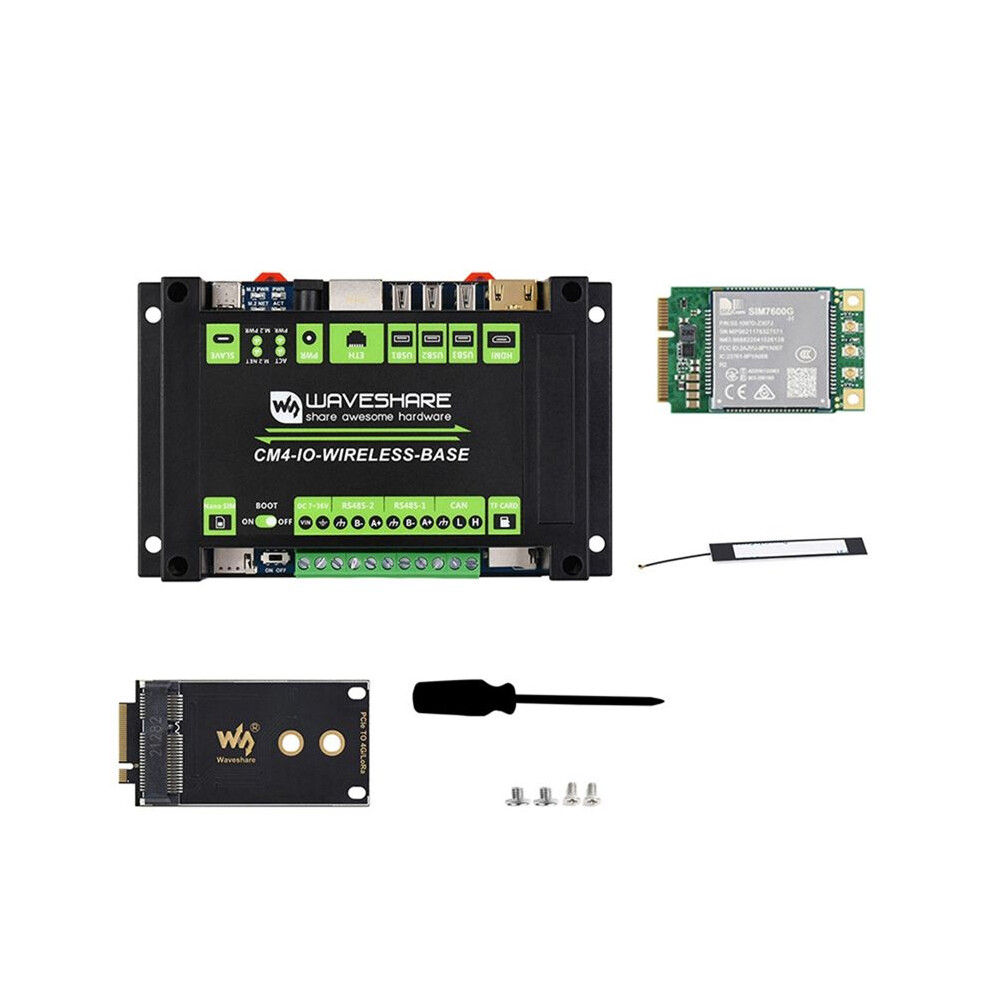 Waveshare Cm4 Expansion Module+Sim7600g 4G Module Full Kit 5G/4G Expansion Board M.2/-Pcie For Raspberry Pi Eu Plug 4713594916133