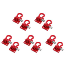 10X Metal Climbing Trailer Tow Hook Hooks Buckle Accessory for 1/10 Scale RC Crawler Truck D90 SCX10 Climbing Car,Red