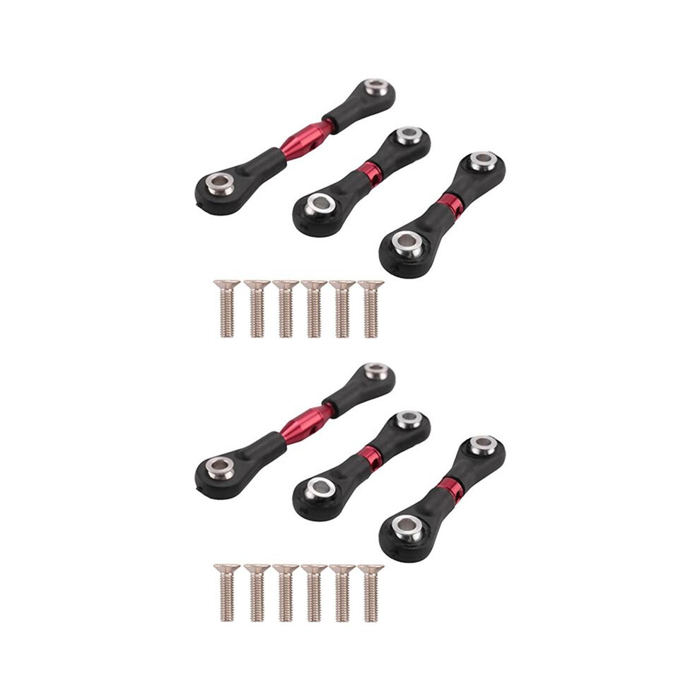 6Pcs Metal Steering Rod Link Rod Tie Rod For Tt-01 Tt01 1/10 Rc Car Upgrade Parts Accessories, Red 4713236291789