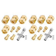 8 Stück Messing Verlängert 7mm Sechskant Rad Naben Kombinierer 4mm Verbreitert für AXIAL SCX24 90081 1/24 RC Crawler Auto Upgrades Teile