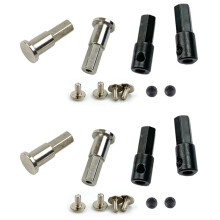 2X for WPL D12 1/10 RC Car Upgrade Parts Metal 5mm Front Wheel Hub Hex Adapter Combiner & Rear Axle Shaft Adapter,B