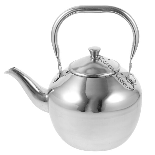 3Pcs Silver Stainless Steel Tea Kettle with Handle Compact Kitchen Use 1