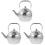 3Pcs Silver Stainless Steel Tea Kettle with Handle Compact Kitchen Use 4