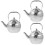 3Pcs Silver Stainless Steel Tea Kettle with Handle Compact Kitchen Use 8