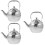 3Pcs Silver Stainless Steel Tea Kettle with Handle Compact Kitchen Use 9