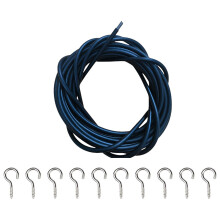 8m Curtain Wire Rope with 10 Hooks 10 Screw Eye Set for Indoor