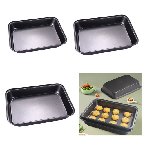 Rectangular Cake Pan Deep Baking Sheet Nonstick Coating-L 2