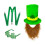 Patrick's Day Green Top Hat and Beard Belt Glasses-Type D 1