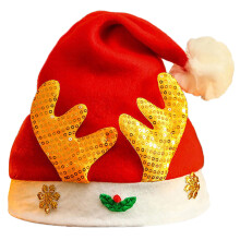 Nonwoven Santa Hat Lovely Reindeer Christmas-gold antler hat