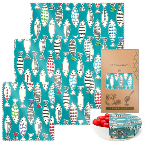 Emballages pratiques en coton à la cire-Drapeau de poisson 8