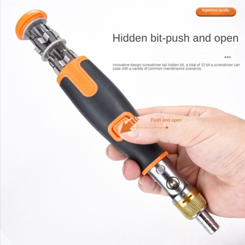 10-In-1 Gray Screwdriver Set Bidirectional Ratchet Deformation Multi-Angle Special-Shaped Screwdriver with Batch 2
