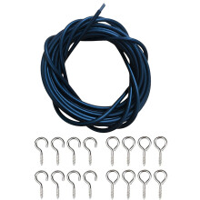 Curtain Wire Set 5 Meter Length Wire with 8 Hooks and 8 Screw