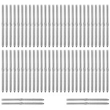 30 Pairs Left&Right Hand Thread Lag Screws for 1/8 inch Cable Railing Stair DeCk Railing for Wood Post Lag Screw Swage System