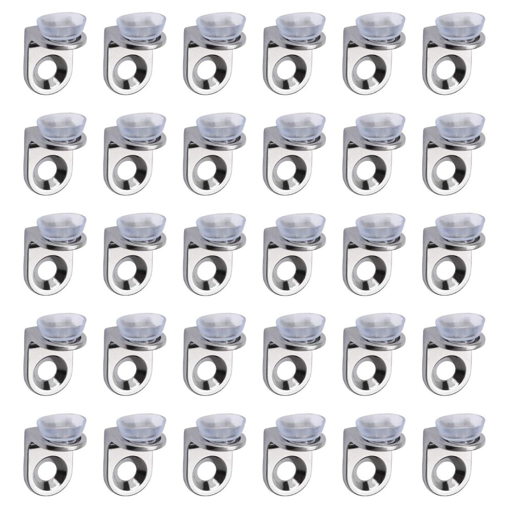 30 Pieces Glass Shelf Bracket With Sucker Glass Shelve Support Right Angle Fixing Brackets For Kitchen Cabinets Cupboard 4711174050840