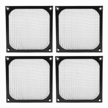 4Pack 120mm Computer Fan Filter Grills Stainless Steel Wire Mesh,Aluminum Alloy Ventilation Mesh Dust Filter Grill,Black
