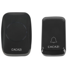 Cacazi Waterproof Wireless Doorbell Battery-Operated 300M Remote Led Flashing Light Home Cordless Doorbell