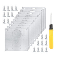 10 Pcs Cabinet Hinge Repair Plates Kits,Stainless Steel Hinge Repair Fixing Bracket Plate Kit for Furniture Cabinet Door