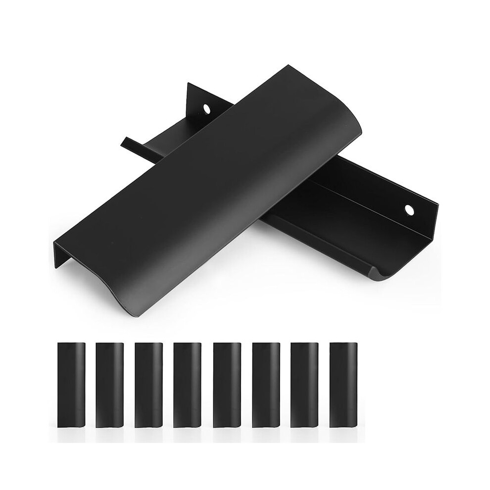10Pcs Modern Finger Pulls, 120Mm/4.7Inch Aluminum Hidden Tab Pull Handles Silver Concealed Finger Drawer Handles 4713755100593