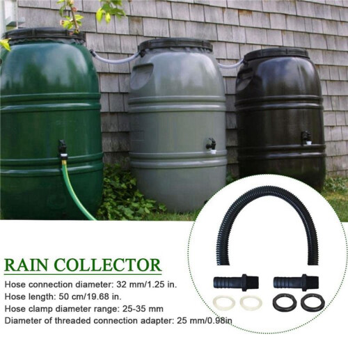 2X Rain  Connection Set Include Connection Hose, Rain  Bushing Rain Collector Rain  Connector Set 2