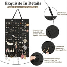 Organiseur de Bijoux à Suspendre, Support de Boucles D'Oreilles à Suspendre Pliable, Peut Contenir Jusqu'à 300 Paires pour Filles et Femmes, Rouge