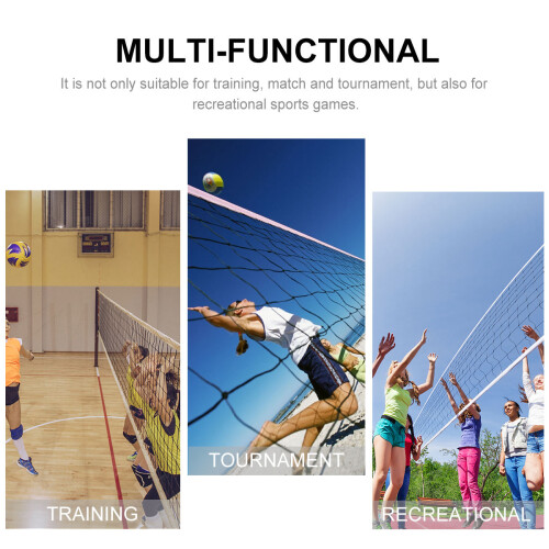 1Pc Black Volleyball Net Durable Pe Outdoor Practice Competition Use 1
