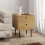 Homcom HOMCOM Bedside Table, Modern Nightstand with 2 Drawers Rounded Edges, Oak 8