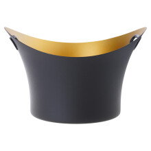 Elegant Stainless Ice Bucket  with Handle Large-black gold