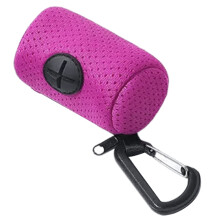 Pet Poop Bag Dispenser for Outdoor Dog Walking Running-Rose Red