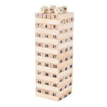 54 piezas de bloques apilables de madera de pino tipo B, 4 dados