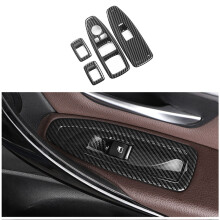 8Pcs for 1 3 4 Series 3GT F20 F30 F31 F34 F36 Window Glass Lift Button Decoration ABS Carbon Fiber Panel Decoration
