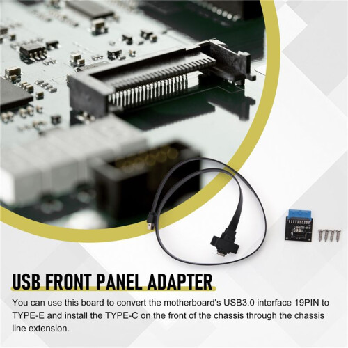 USB 3.1 Type C Front Panel Header Extension Cable 50 cm, USB 3.1 Type E to USB 3.1 Type C Cable,Gen 2 10 Gbps Cable 1