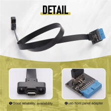 Cavo di Prolunga per Collettore del Pannello Anteriore USB 3.1 Tipo C da 50 Cm, Cavo da USB 3.1 Tipo e un USB 3.1 Tipo C, Cavo Gen 2 10 Gbps