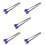 5Pièces Pinces À Mini Acier Inoxydable Manche Silicone Violet 10