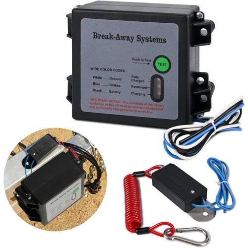 2X Trailer Brakes Breakaway Kit with , LED Test Light Electric Breakaway System 2