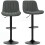 Homcom (Grey) HOMCOM Bar Stools Set of 2, Modern Armless Bar Chairs 2
