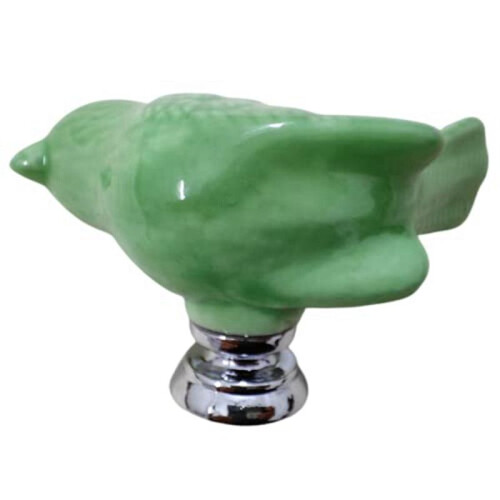 4Pack Green Cute Bird Design Cabinet Door Knobs, Ceramic Drawer Knobs , Vintage Cupboard Pull Handle (Green) 1