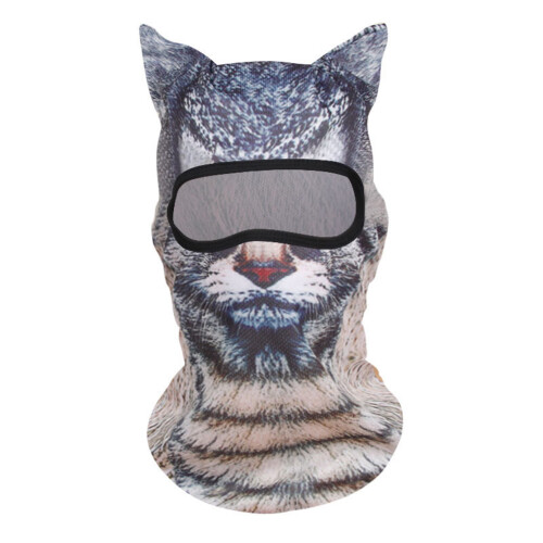 Sturmhaube mit 3D-Katzenmuster, Gesichtsbedeckung, dehnbare-J.