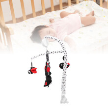 Mobile de berceau avec boîte à musique - Noir et rouge, peluche, ABS