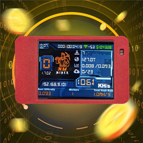 NMMiner 1060KH/SNerdMiner BTC Solo Miner com Tela Colorida de 2,8 Polegadas para Uso Doméstico, Ideal para Mineração de Criptomoedas e Loterias 1