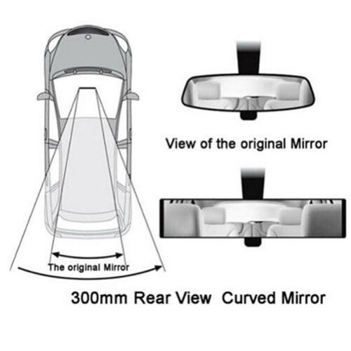 Espelhos Retrovisores de Carro, Clipe Interno Universal de 12 Polegadas no Espelho Retrovisor Panorâmico Espelho Retrovisor Amplo Angular 1