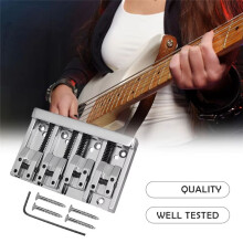 Ponte Fixa para Baixo de 4 Cordas, Ponte para Baixo Elétrico Vintage, Acessórios para Guitarra, Ponte de Sela Hardtail com Conjunto de Ferramentas