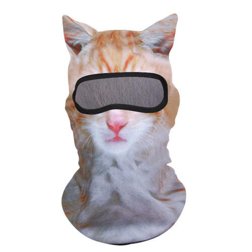 Stilvolle Sturmhaube mit 3D-Katzenmuster, bequemer,-ICH