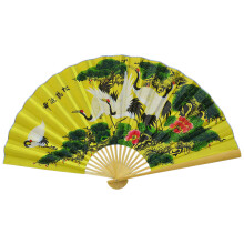 Artistic Large Chinese Decorative Fan with Silk Cloth and-1