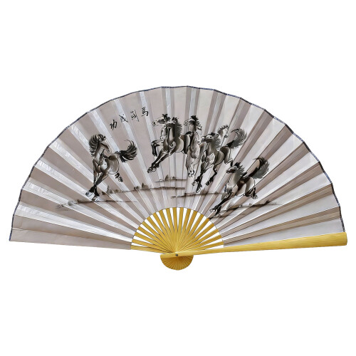 Bamboos Frame Folding Fan Wall Hanging Fan Traditional Design-4