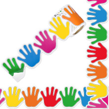 Colorful Handprint Adhesive Sticker Bulletin Board-20 meters